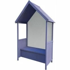 Banc De Jardin En Bois Coffre De Rangement Abribus Gardiun Alice Purple 75x137x223 Cm