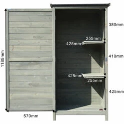 WILTEC Armoire De Jardin En Bois Vert 69,5x52x142cm Avec Porte & Toit Plat Avec Isolation Bitumineuse -Rangement de jardin Soldes 17319687 5