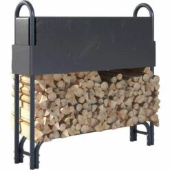 HABITAT ET JARDIN Abri Bûches Acier "Washington" - 0.29 M²- 120 X 24 X 120 Cm - Gris - Gris.