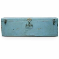 INDUSTRIAL STYLE Malle Style Industriel Vintage Design Bleu - Métal, Metal - Bleu