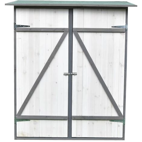 MUCOLA XXL Cabane à Outils Blanche/grise Cabane à Outils En Bois Armoire à Outils Armoire De Jardin 6 MUCOLA XXL Cabane à Outils Blanche/grise Cabane à Outils En Bois Armoire à Outils Armoire De Jardin – Image 4