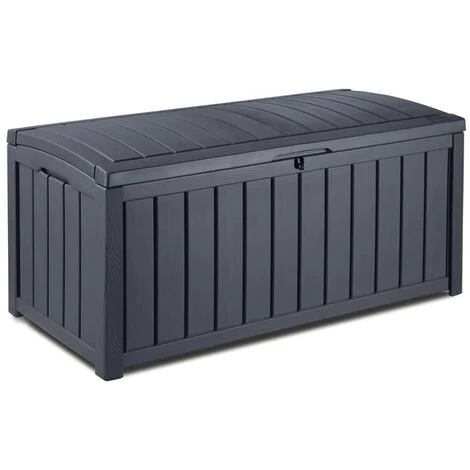 Keter Boîte De Rangement De Jardin Glenwood 390 L - Gris 4 Keter Boîte De Rangement De Jardin Glenwood 390 L - Gris – Image 2