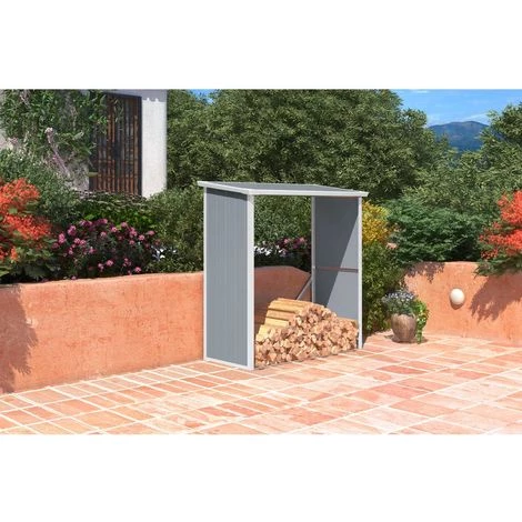 HABITAT ET JARDIN Abri Bûches Résine "Alexandre" - 2.11 M² - 242 X 87 X 190 Cm - Gris 4 HABITAT ET JARDIN Abri Bûches Résine "Alexandre" - 2.11 M² - 242 X 87 X 190 Cm - Gris – Image 2