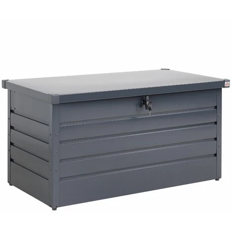 GARDEBRUK Coffre De Rangement Tôle D'acier Anthracite 120x62x63cm Verrouillable Clé Jardin 3 GARDEBRUK Coffre De Rangement Tôle D'acier Anthracite 120x62x63cm Verrouillable Clé Jardin