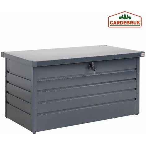 GARDEBRUK Coffre De Rangement Tôle D'acier Anthracite 120x62x63cm Verrouillable Clé Jardin 4 GARDEBRUK Coffre De Rangement Tôle D'acier Anthracite 120x62x63cm Verrouillable Clé Jardin – Image 2