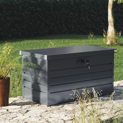 GARDEBRUK Coffre De Rangement Tôle D'acier Anthracite 120x62x63cm Verrouillable Clé Jardin 5 GARDEBRUK Coffre De Rangement Tôle D'acier Anthracite 120x62x63cm Verrouillable Clé Jardin – Image 3