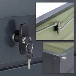 GARDEBRUK Coffre De Rangement Tôle D'acier Anthracite 120x62x63cm Verrouillable Clé Jardin 11 GARDEBRUK Coffre De Rangement Tôle D'acier Anthracite 120x62x63cm Verrouillable Clé Jardin -Rangement de jardin Soldes 18474941 5