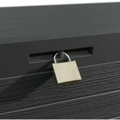 CASARIA Coffre De Rangement Effet Bois 120x46x57cm Couvercle Rabattable Stockage Jardin -Rangement de jardin Soldes 18475393 3