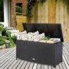 CASARIA Coffre De Rangement Stockage Noir 122x56x61cm Malle Avec Poignées Et Roues 2 CASARIA Coffre De Rangement Stockage Noir 122x56x61cm Malle Avec Poignées Et Roues -Rangement de jardin Soldes 18476437 1