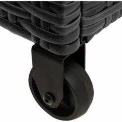 CASARIA Coffre De Rangement Stockage Noir 122x56x61cm Malle Avec Poignées Et Roues -Rangement de jardin Soldes 18476437 4