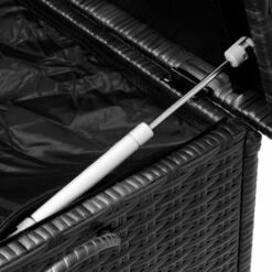 CASARIA Coffre De Rangement Stockage Noir 122x56x61cm Malle Avec Poignées Et Roues -Rangement de jardin Soldes 18476437 5