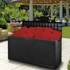 DEUBA Coffre Malle De Rangement Avec 4 Roues "CARGO" - 120x45x60 - Anthracite -Rangement de jardin Soldes 18476456 4