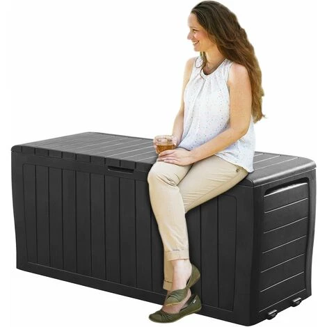 Deuba Keter - Coffre De Rangement Marvel Plus Anthracite Avec Roulettes 270 L Poignées Latérales Malle De Rangement 7 Deuba Keter - Coffre De Rangement Marvel Plus Anthracite Avec Roulettes 270 L Poignées Latérales Malle De Rangement – Image 5