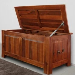 DEUBA Coffre Boîte Rangement Bois Malle 85x44x48cm Bois Tropical Acacia 9 DEUBA Coffre Boîte Rangement Bois Malle 85x44x48cm Bois Tropical Acacia -Rangement de jardin Soldes 18477373 3