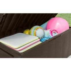 KETER Deuba Coffre De Rangement Couleur Au Choix Avec Roulettes 305 Litres Max 240 Kg Poignées Latérales Malle De Rangement Brun -Rangement de jardin Soldes 18477669 4