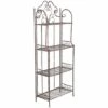 BISCOTTINI Étagère Pliable En Fer Forgé Multifonction Finition Rouille Patinée L63xPR33xH165 Cm -Rangement de jardin Soldes 18526442 1