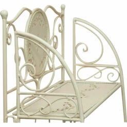 BISCOTTINI Étagère Pliante En Fer Forgé Multifonction Finition Blanche Patinée L48xPR27xH113cm -Rangement de jardin Soldes 18526595 3
