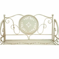 BISCOTTINI Étagère Pliante En Fer Forgé Multifonction Finition Blanche Patinée L48xPR27xH113cm -Rangement de jardin Soldes 18526595 5