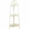 BISCOTTINI Étagère Pliante En Fer Forgé Multifonction Finition Blanche Patinée L40xPR28xH110cm -Rangement de jardin Soldes 18526597 1