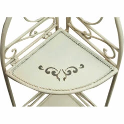 BISCOTTINI Étagère Pliante En Fer Forgé Multifonction Finition Blanche Patinée L40xPR28xH110cm -Rangement de jardin Soldes 18526597 5