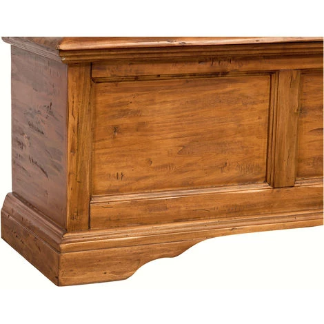 BISCOTTINI Coffre Rustique Style En Bois Massif De Tilleul Finition Noyer L100xPR38xH48 Cm 7 BISCOTTINI Coffre Rustique Style En Bois Massif De Tilleul Finition Noyer L100xPR38xH48 Cm – Image 5