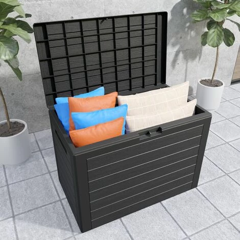 CASARIA Coffre De Rangement "Lille" 190 L Poignées Latérales Malle De Rangement Jardin Terrasse Balcon Anthracite 4 CASARIA Coffre De Rangement "Lille" 190 L Poignées Latérales Malle De Rangement Jardin Terrasse Balcon Anthracite – Image 2