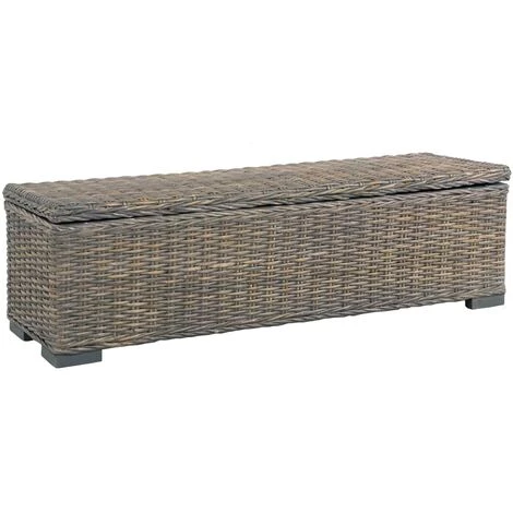Boîte De Rangement Rotin Naturel Kubu Et Manguier 120 Cm Gris VidaXL 3 Boîte De Rangement Rotin Naturel Kubu Et Manguier 120 Cm Gris VidaXL
