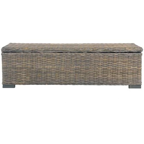 Boîte De Rangement Rotin Naturel Kubu Et Manguier 120 Cm Gris VidaXL 5 Boîte De Rangement Rotin Naturel Kubu Et Manguier 120 Cm Gris VidaXL – Image 3