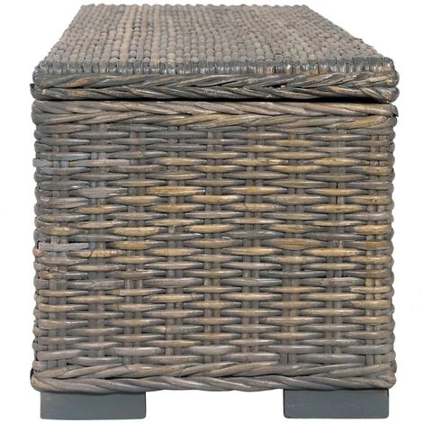 Boîte De Rangement Rotin Naturel Kubu Et Manguier 120 Cm Gris VidaXL 6 Boîte De Rangement Rotin Naturel Kubu Et Manguier 120 Cm Gris VidaXL – Image 4