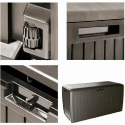 CASARIA Coffre Malle De Rangement 290 L Poids Max. 100 Kg Coussins Accessoires Jardin Board PLUS Braun (de) 10 CASARIA Coffre Malle De Rangement 290 L Poids Max. 100 Kg Coussins Accessoires Jardin Board PLUS Braun (de) -Rangement de jardin Soldes 19190296 4