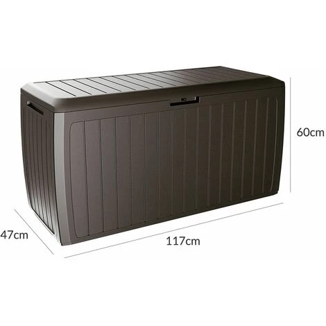 CASARIA Coffre Malle De Rangement 290 L Poids Max. 100 Kg Coussins Accessoires Jardin Board PLUS Braun (de) 7 CASARIA Coffre Malle De Rangement 290 L Poids Max. 100 Kg Coussins Accessoires Jardin Board PLUS Braun (de) – Image 5