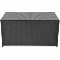 YOUTHUP Boîte De Rangement De Jardin Noir 120x50x60 Cm Résine Tressée -Rangement de jardin Soldes 19549630 2