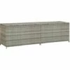 YOUTHUP Boîte De Rangement De Jardin Résine Tressée 200x50x60 Cm Gris -Rangement de jardin Soldes 19550620 1
