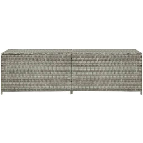 YOUTHUP Boîte De Rangement De Jardin Résine Tressée 200x50x60 Cm Gris 4 YOUTHUP Boîte De Rangement De Jardin Résine Tressée 200x50x60 Cm Gris – Image 2
