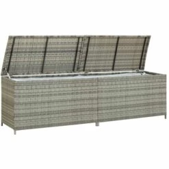 YOUTHUP Boîte De Rangement De Jardin Résine Tressée 200x50x60 Cm Gris 9 YOUTHUP Boîte De Rangement De Jardin Résine Tressée 200x50x60 Cm Gris -Rangement de jardin Soldes 19550620 3