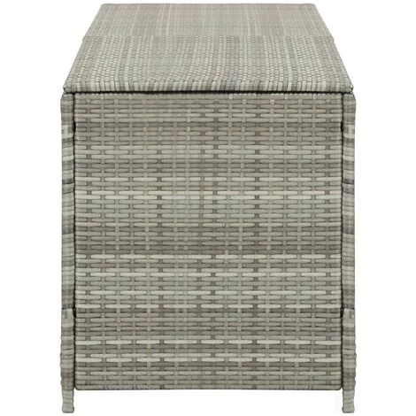 YOUTHUP Boîte De Rangement De Jardin Résine Tressée 200x50x60 Cm Gris 6 YOUTHUP Boîte De Rangement De Jardin Résine Tressée 200x50x60 Cm Gris – Image 4