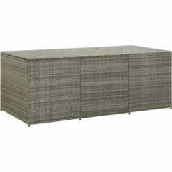 YOUTHUP Boîte De Rangement De Jardin Résine Tressée 180x90x75 Cm Gris