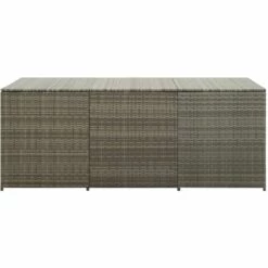 YOUTHUP Boîte De Rangement De Jardin Résine Tressée 180x90x75 Cm Gris -Rangement de jardin Soldes 19550623 3