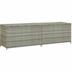 ASUPERMALL Boite De Rangement De Jardin Resine Tressee 200x50x60 Cm Gris