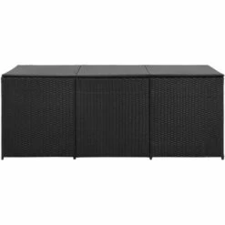 ASUPERMALL Boite De Rangement De Jardin Resine Tressee 180x90x75 Cm Noir -Rangement de jardin Soldes 19769298 4