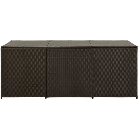 ASUPERMALL Boite De Rangement De Jardin Resine Tressee 180x90x75 Cm Marron 6 ASUPERMALL Boite De Rangement De Jardin Resine Tressee 180x90x75 Cm Marron – Image 4