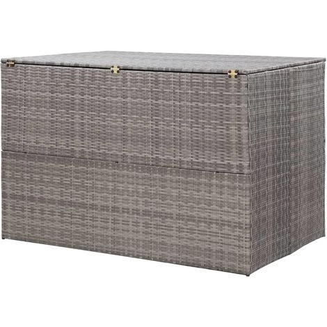 YOUTHUP Boîte De Rangement De Jardin Gris 150x100x100 Cm Résine Tressée Coffre De Jardin - Gris 5 YOUTHUP Boîte De Rangement De Jardin Gris 150x100x100 Cm Résine Tressée Coffre De Jardin - Gris – Image 3
