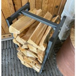 Quick-Star Support De Bois De Chauffage 33x25x90cm Grille De Bois De Chauffage Cheminée Poêle à Bois étagère -Rangement de jardin Soldes 20378677 3