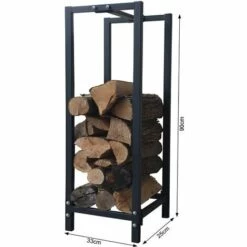 Quick-Star Support De Bois De Chauffage 33x25x90cm Grille De Bois De Chauffage Cheminée Poêle à Bois étagère -Rangement de jardin Soldes 20378677 4