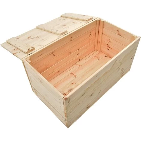 VidaXL Coffre De Rangement 100x54x50,7 Cm Bois De Pin Massif - Brun 5 VidaXL Coffre De Rangement 100x54x50,7 Cm Bois De Pin Massif - Brun – Image 3