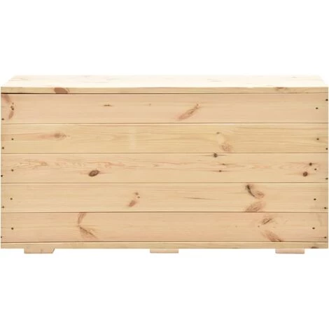 VidaXL Coffre De Rangement 100x54x50,7 Cm Bois De Pin Massif - Brun 6 VidaXL Coffre De Rangement 100x54x50,7 Cm Bois De Pin Massif - Brun – Image 4