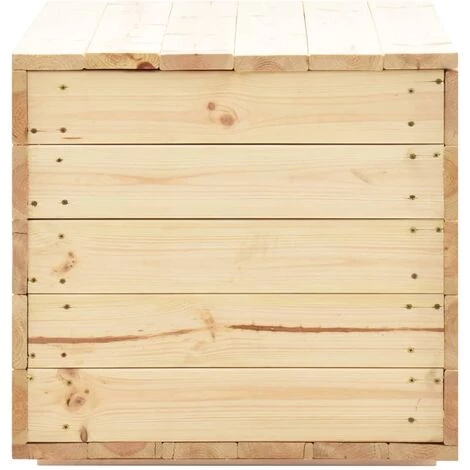 VidaXL Coffre De Rangement 100x54x50,7 Cm Bois De Pin Massif - Brun 7 VidaXL Coffre De Rangement 100x54x50,7 Cm Bois De Pin Massif - Brun – Image 5