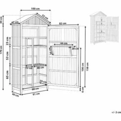 BELIANI Armoire De Jardin En Bois 200 X 100 Cm - Marron -Rangement de jardin Soldes 22778163 3