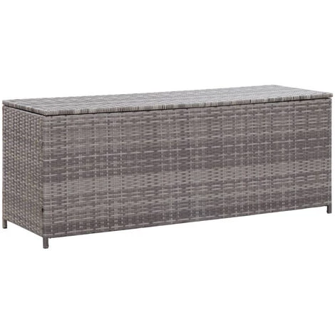 ASUPERMALL Boite De Rangement De Jardin Gris 150x50x60 Cm Resine Tressee 3 ASUPERMALL Boite De Rangement De Jardin Gris 150x50x60 Cm Resine Tressee