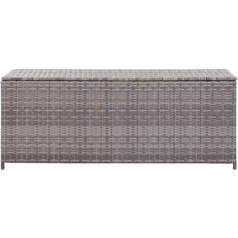 ASUPERMALL Boite De Rangement De Jardin Gris 150x50x60 Cm Resine Tressee 5 ASUPERMALL Boite De Rangement De Jardin Gris 150x50x60 Cm Resine Tressee – Image 3